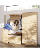 Вешалка настенная Virginia НМ 013.20, 1008×256×400 мм, цвет дуб бунратти  (артикул 7783213)  большой выбор товаров оптом и в розницу по низким ценам с доставкой