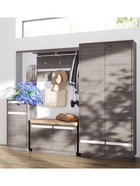 Вешалка настенная Virginia НМ 013.20, 1008×256×400 мм, цвет ясень анкор тёмный  (артикул 7783214)  большой выбор товаров оптом и в розницу по низким ценам с доставкой