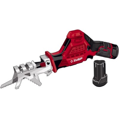 Пила сабельная ЗУБР СПЛ-125-22, аккумуляторная, 12 В, 2×2 Ач, 0-2700 ход/мин, ход 20 мм