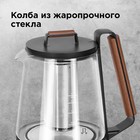 Чайник электрический REDMOND RK-G1308D, стекло, 1.7 л, 1500 Вт, регулировка t°, чёрный - фото 8993452