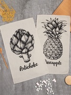 Набор кухонных полотенец «Доляна» Pineapple, 2 шт., бежевые, 35×60 см - Фото 1