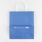 Пакет подарочный крафтовый, упаковка, «Blue», 22×25×12 см 7098730