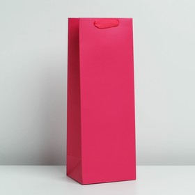 Пакет подарочный под бутылку, упаковка, «Фуксия», 13 x 35 x 10 см