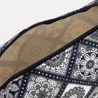 Косметичка дорожная на молнии, объёмная, с ручкой, с узором, серая - Фото 2