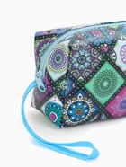 Косметичка дорожная на молнии, объёмная, с ручкой, с узором, разноцветная - Фото 5