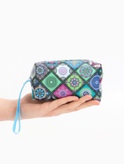 Косметичка дорожная на молнии, объёмная, с ручкой, с узором, разноцветная - Фото 6