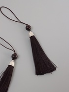 Декор для творчества текстиль "Кисть с бусинкой" коричневый набор 2 шт 10х1 см (комплект 2 шт) - фото 32780766