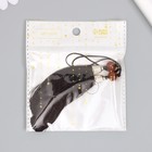 Декор для творчества текстиль "Кисть с бусинкой" коричневый набор 2 шт 10х1 см (комплект 2 шт) - фото 32780768