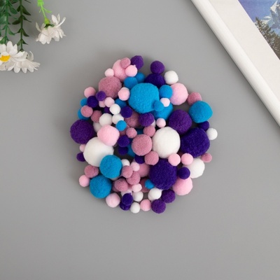 Декор для творчества «Помпончики. Звёздное небо» d=1-3 см набор 135 шт.