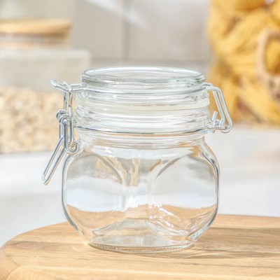 Банка для сыпучих продуктов «Прозрачная», 350 мл, с бугельным замком, стекло, прозрачная