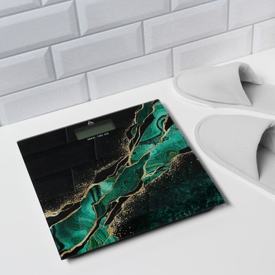 Весы напольные Luazon LVE-015 «Малахит», электронные, до 180 кг, 2хAAА (не в комплекте)