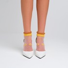 Носки женские стеклянные MINAKU «Цветы», цвет жёлтый, размер 35-37 (23 см) - Фото 2