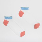 Носки женские стеклянные MINAKU цвет голубой/розовый, размер 36-37 (23 см) - Фото 5