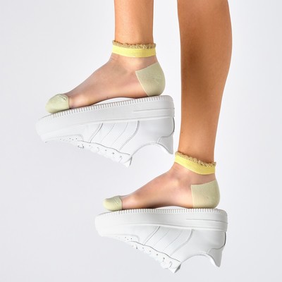 Носки женские стеклянные MINAKU цвет жёлтый, размер 36-37 (23 см)