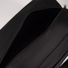 Сумка дорожная на молнии, наружный карман, длинный ремень, цвет чёрный - Фото 3