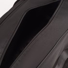 Сумка дорожная на молнии, 2 наружных кармана, держатель для чемодана, длинный ремень, цвет чёрный - фото 6568368