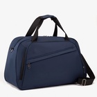 Сумка дорожная на молнии, 2 наружных кармана, держатель для чемодана, длинный ремень, цвет синий - Фото 2