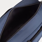 Сумка дорожная на молнии, 2 наружных кармана, держатель для чемодана, длинный ремень, цвет синий - Фото 3
