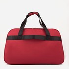 Сумка дорожная на молнии, 2 наружных кармана, держатель для чемодана, длинный ремень, цвет бордовый - фото 6568382