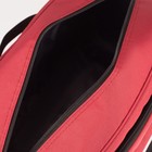 Сумка дорожная на молнии, 2 наружных кармана, держатель для чемодана, длинный ремень, цвет бордовый - Фото 3