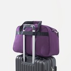 Сумка дорожная на молнии, 2 наружных кармана, держатель для чемодана, длинный ремень, цвет фиолетовый - Фото 4