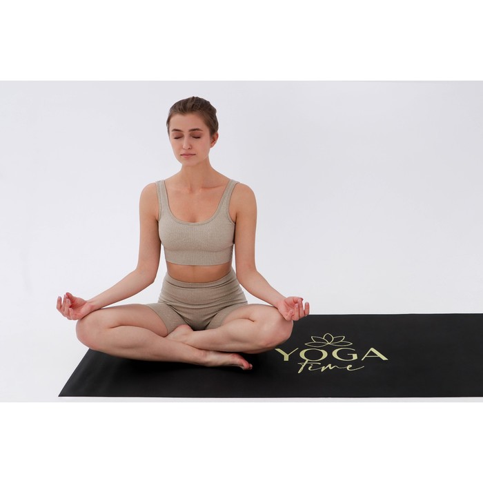 Коврик для йоги «Yoga time», 173 х 61 х 0,4 см - фото 1908862481