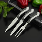 Набор ножей Faded, 3 предмета: ножи, вилка для мяса, цвет серый - фото 9644445