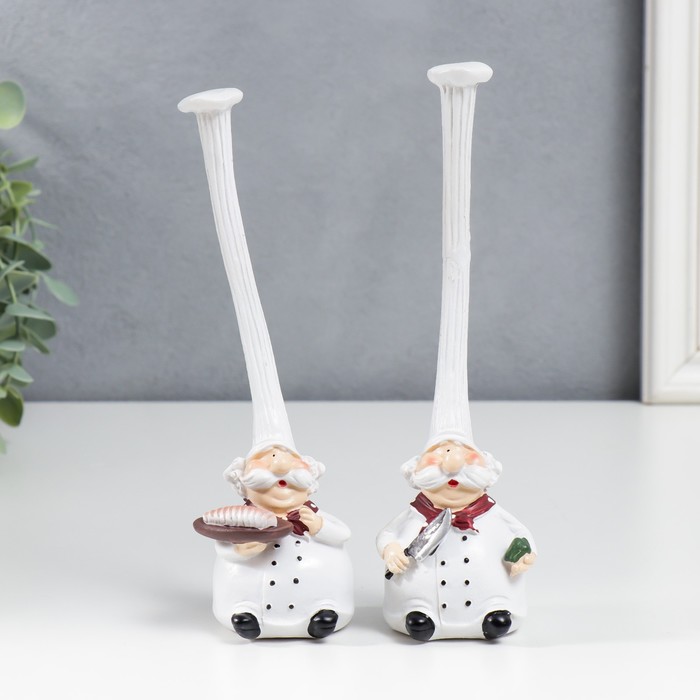 Набор фигурок полистоун «Усатые повара в длинных колпаках», 2 шт., 20×6 см - Фото 1