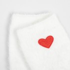 Носки махровые MINAKU с сердечком, цвет белый, размер 36-39 (23-25 см) - Фото 2
