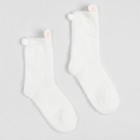 Носки махровые MINAKU с ушками, цвет белый, размер 36-39 (23-25 см) - фото 10853574