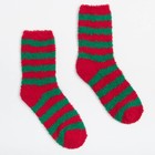 Носки новогодние махровые MINAKU в красно-зел полоску, р-р 36-39 (23-25 см) - фото 3770069