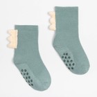 Носки детские махровые со стопперами MINAKU, цвет зеленый, размер 14-16 см - фото 2707830
