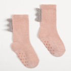 Носки детские махровые со стопперами MINAKU, цвет розовый, размер 14-16 см - фото 318821148