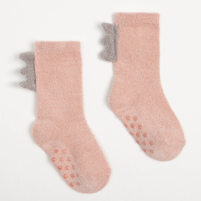 Носки детские махровые со стопперами MINAKU, цвет розовый, размер 14-16 см - Фото 1