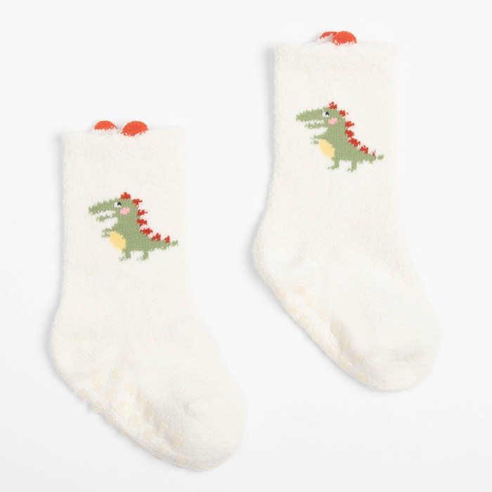Носки детские махровые со стопперами MINAKU, цвет белый, размер 12-14 см - Фото 1
