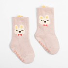 Носки детские махровые со стопперами MINAKU, цвет розовый, размер 10-12 см - фото 318821168