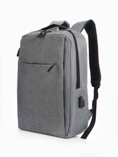 Рюкзак городской на молнии, с карманами, с USB, размер 29×11×39 см, серый