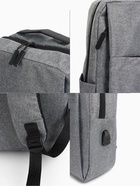 Рюкзак городской на молнии, с карманами, с USB, размер 29×11×39 см, серый - Фото 2