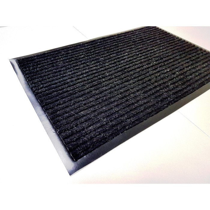 Коврик придверный «Ребристый», дорожка, 120х1500 см, высота 0,8 см, цвет чёрный - Фото 1