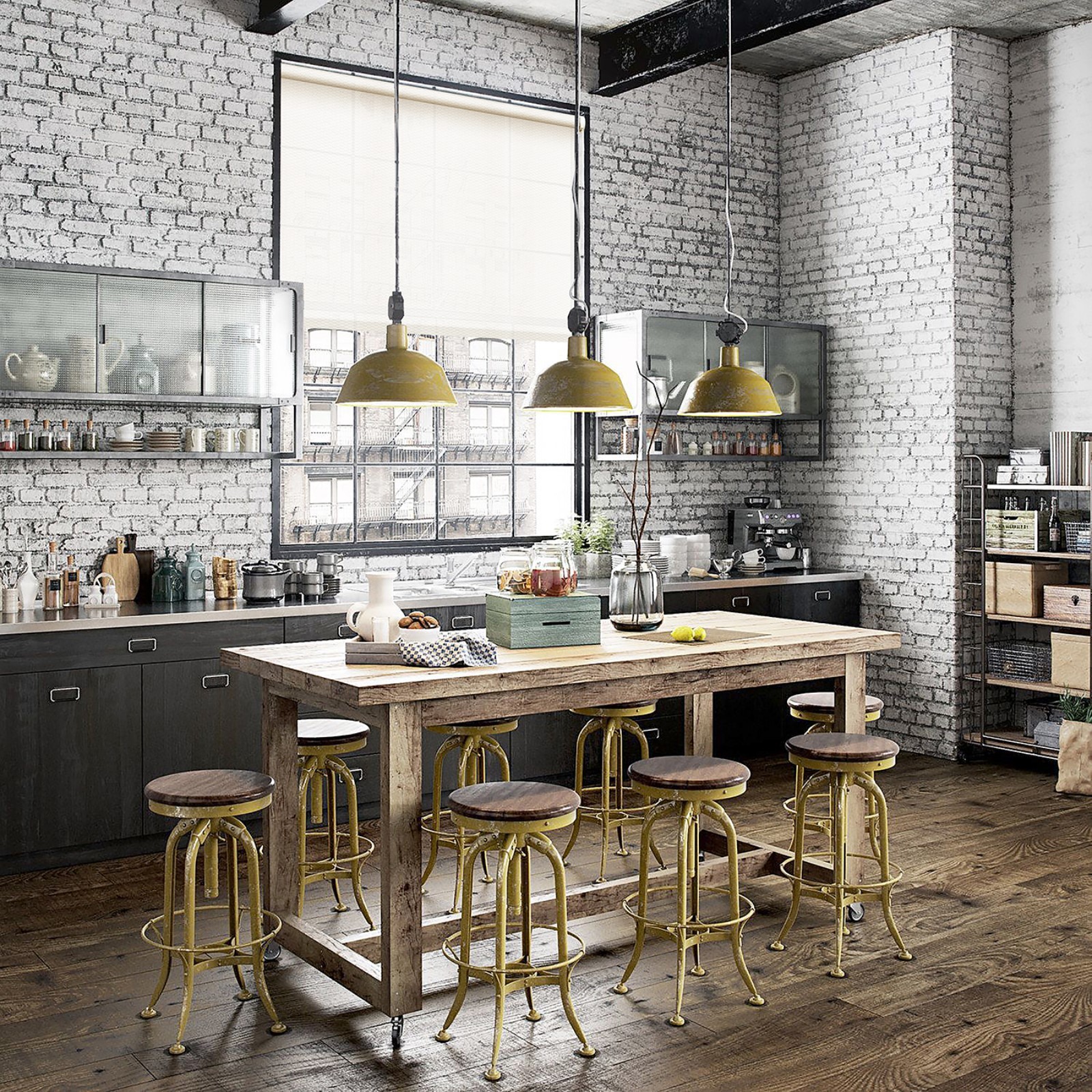 Интерьер кухни в стиле лофт Интерьер кухни в стиле лофт