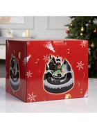 Светодиодная фигура «Поезд и снеговик» 20×20×16 см, полистоун, батарейки ААх3 (не в комплекте), USB, свечение тёплый белый - фото 119956575