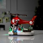 Светодиодная фигура «Вертолёт с Дедом Морозом» 31.5 × 18 × 18 см, полистоун, батарейки ААх3 (не в комплекте), USB, свечение мульти - фото 4088664