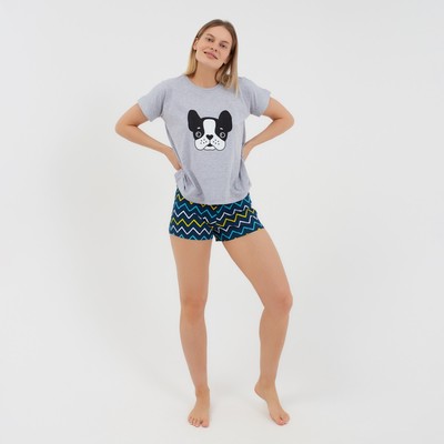 Комплект (футб/шорты) домашний женский , принт Собака, 42
