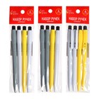 Набор шариковых ручек Calligrata, 4 штуки, автоматические, синий стержень, рифленый держатель, МИКС - Фото 4