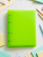 Тетрадь на кольцах Calligrata A5, 80 листов, в клетку, пластиковая обложка, блок офсет, салатовая - Фото 7