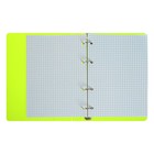 Тетрадь на кольцах Calligrata A5, 80 листов, в клетку, пластиковая обложка, блок офсет, салатовая - Фото 5