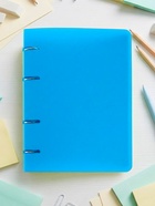Тетрадь на кольцах Calligrata A5, 80 листов, в клетку, пластиковая обложка, блок офсет, голубая - Фото 3
