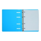 Тетрадь на кольцах Calligrata A5, 80 листов, в клетку, пластиковая обложка, блок офсет, голубая - Фото 5