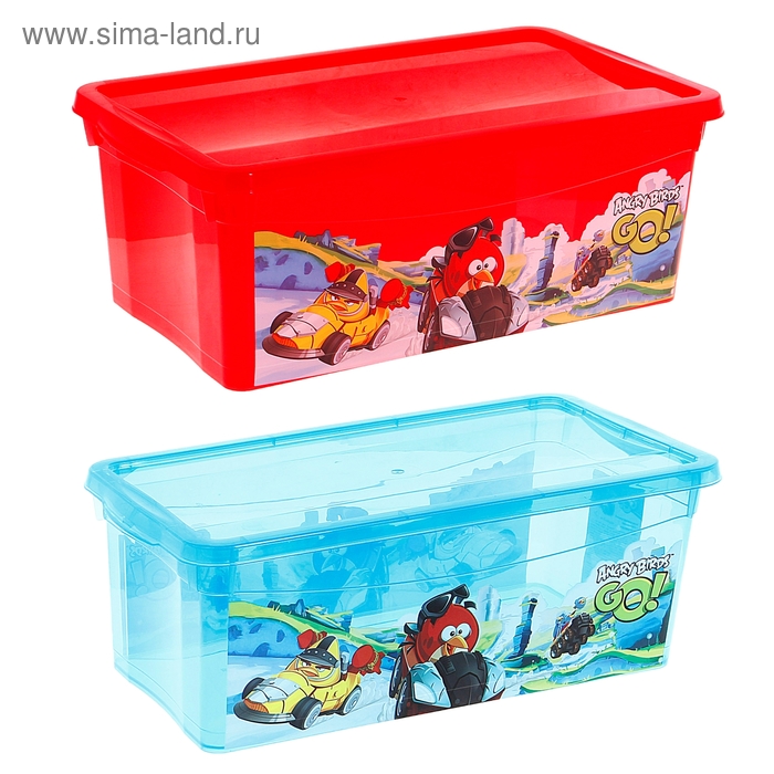 Ящик для игрушек "Angry Birds, GO!" с крышкой, 5 л, цвета МИКС - Фото 1