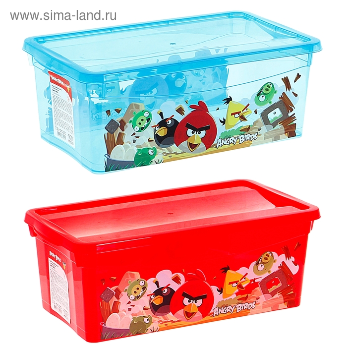 Ящик для игрушек Angry Birds с крышкой, 5 л, цвета МИКС - Фото 1